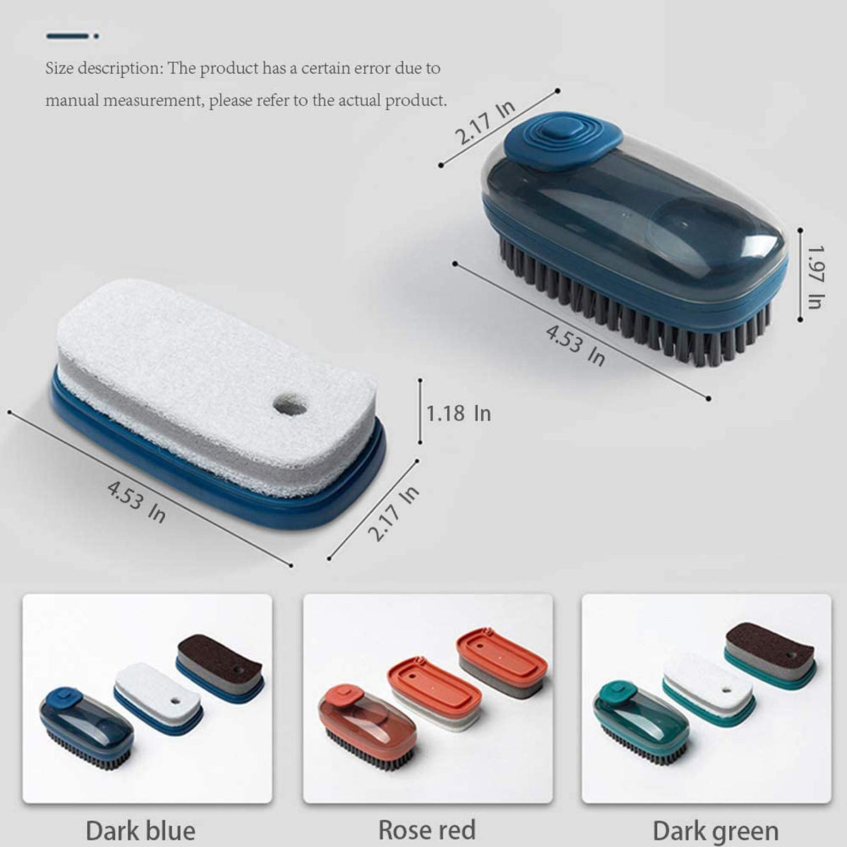 Cleaning Scrubber Plastic Hydraulic Brush with Soap Dispenser Soft Bristled Laundry Cleaning Brush Kitchen Pot Brush