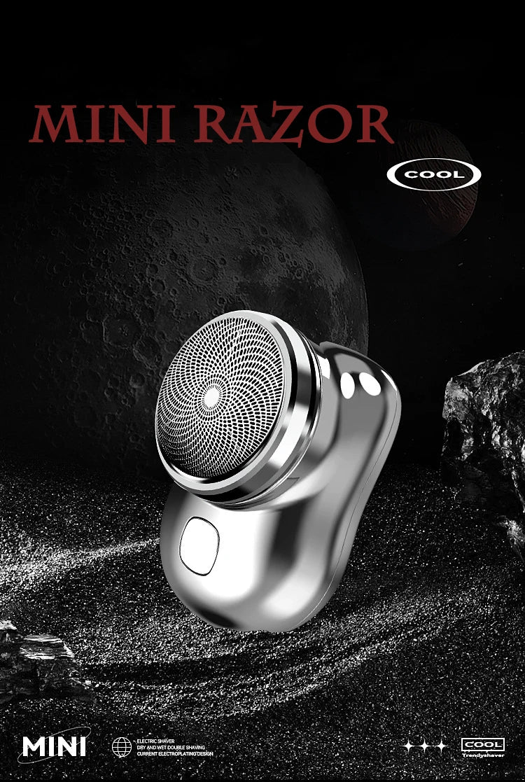 Mini Shaver 3 Blades Portable Electric Shaver Type-c Fast Charging Pocket Razor Beard Trimmer Shaving Machine
