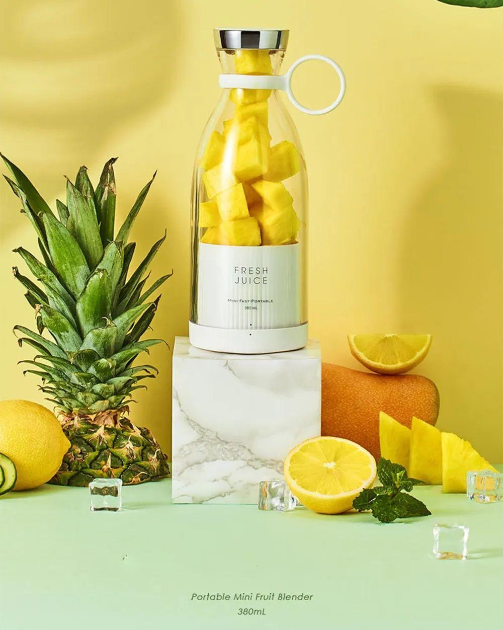 Mini Juicer Bottle for Traveling Blender6 Blades 380ml-Portabl