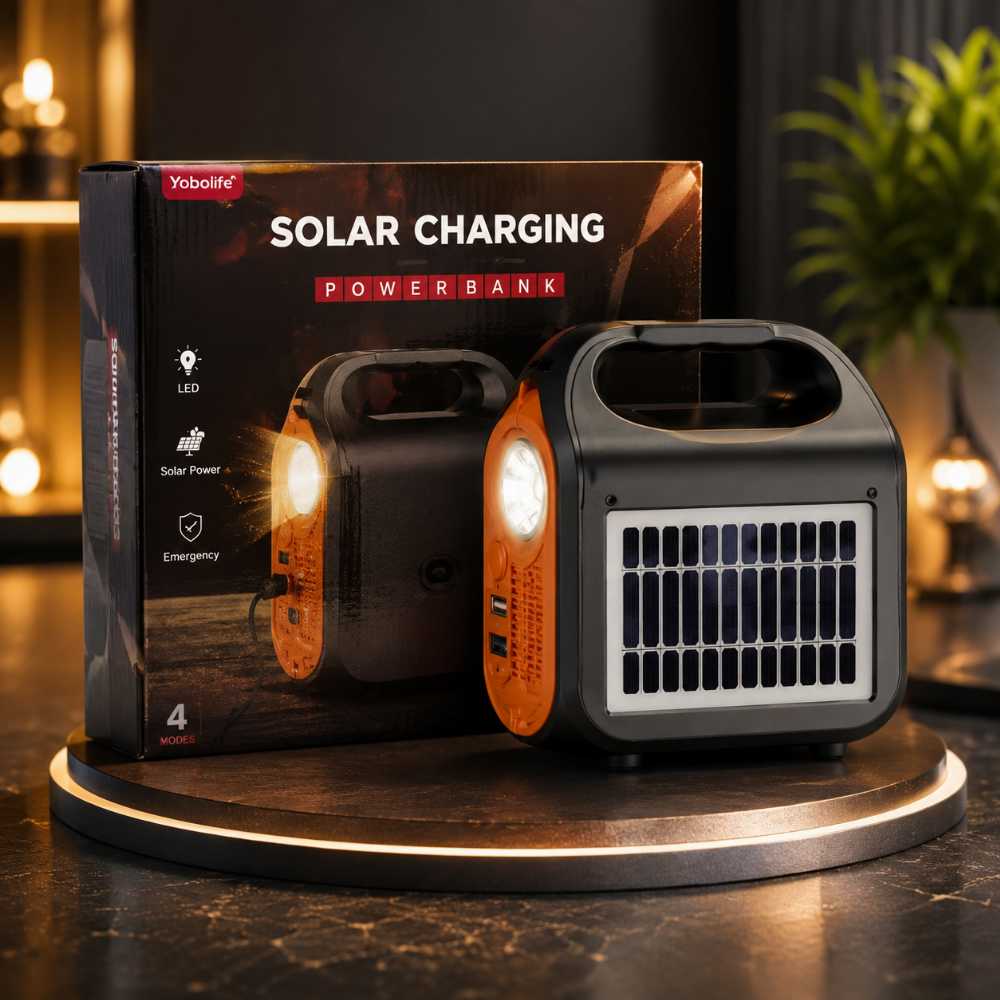 Solar Charging Power Bank with LED Light ~