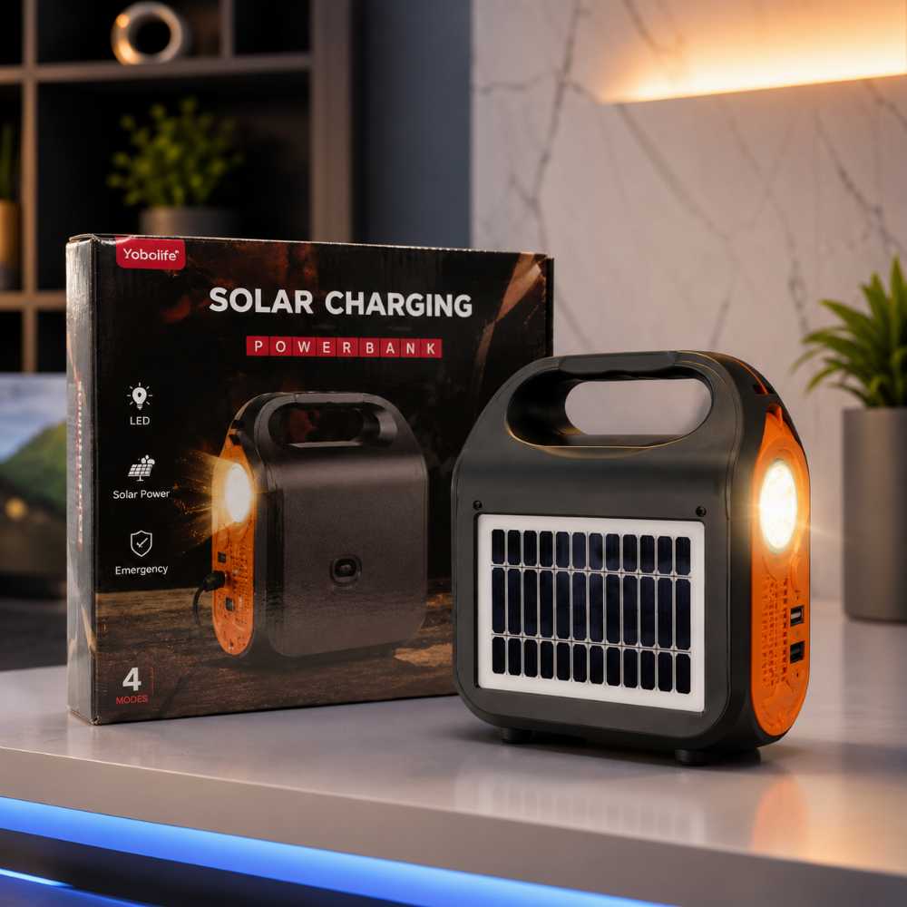 Solar Charging Power Bank with LED Light ~